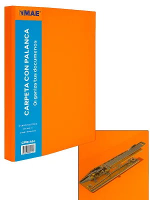 Carpeta de Palanca MAE Plástico (CPS-NA) carpeta de palanca mae plastico naranja cps-na mayoreo