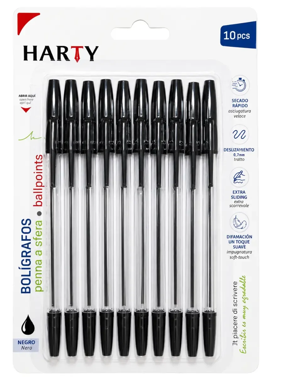 boligrafos harty mayoreo 10pzas paquete plumas