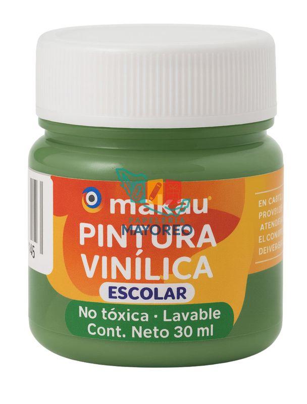 Pintura Vinílica Verde Loro 30 ml  c/6 pzas
