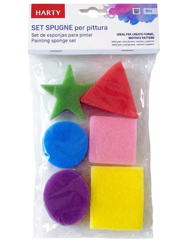 Set de 6 esponjas con figuras para pintar en Papelerías Mérida