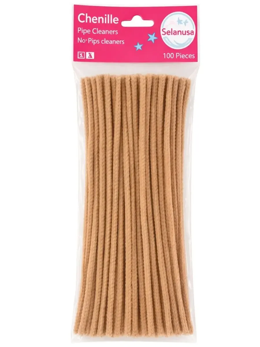 Limpiapipas / Chenille Beige Selanusa (100 pzas)