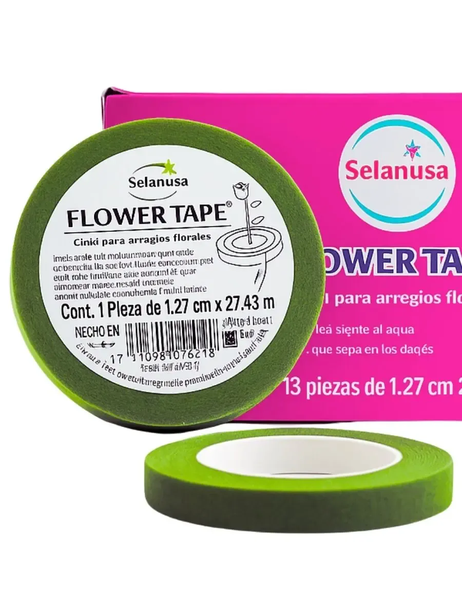 Cinta Floritape Selanusa color verde limón para ramos y eventos.