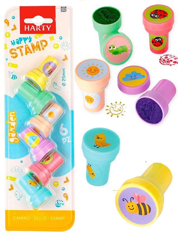 Sellos Infantiles HARTY 6 pzas garden Sellos Infantiles HARTY 6 pzas garden
