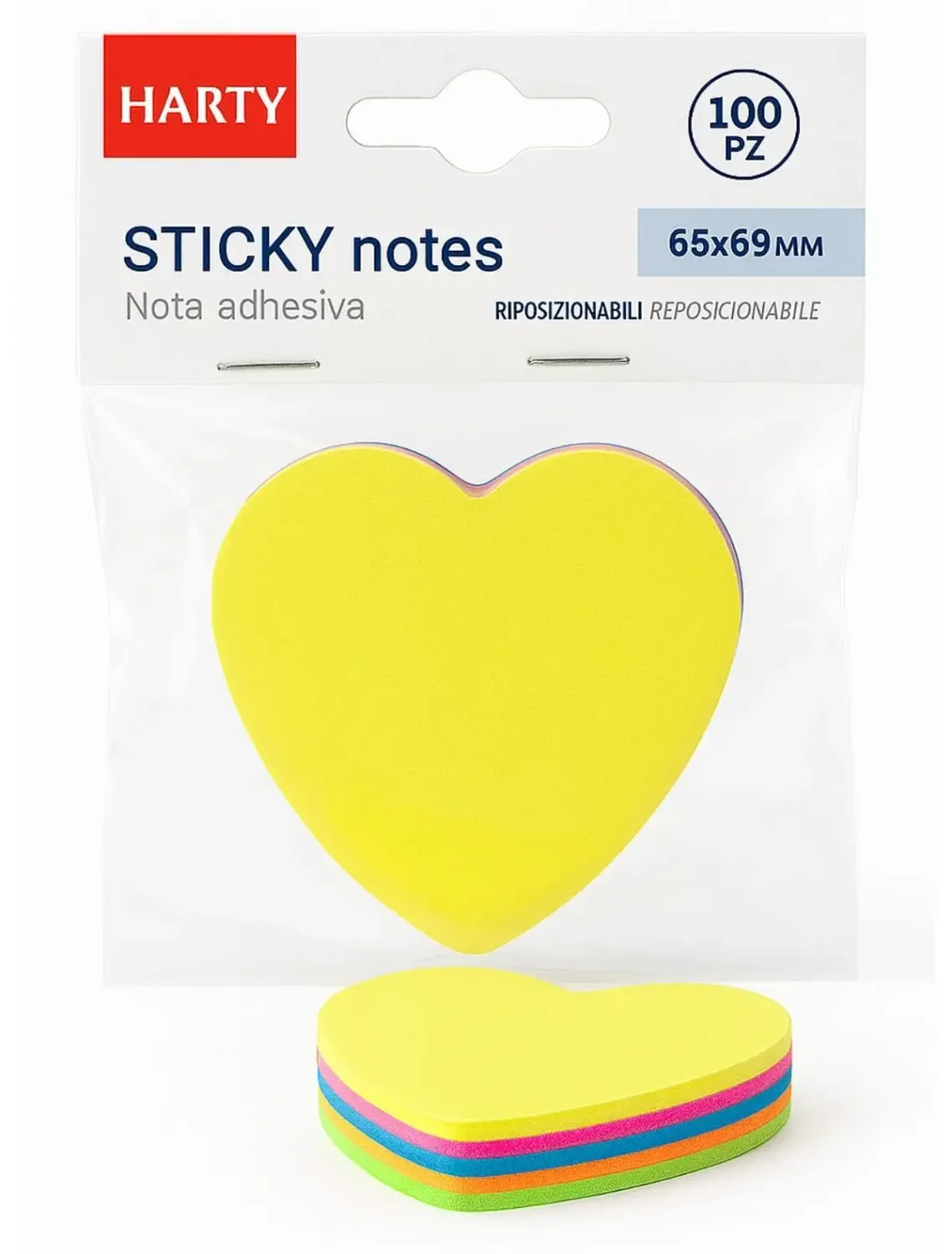 Notas Adhesivas de Corazón Harty (100 hojas)