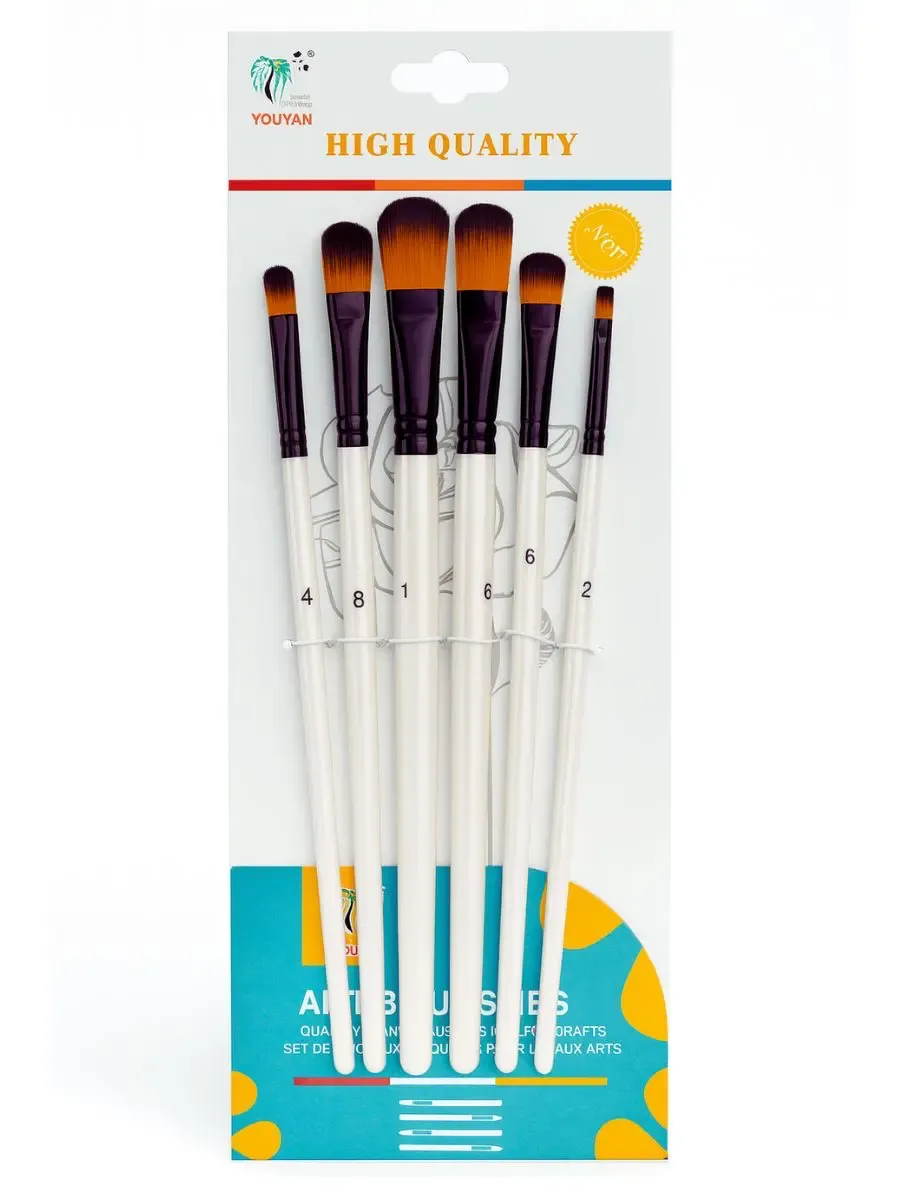 Set de Pinceles Cerda Suave (6 pzs) - Mayoreo México Set de 6 pinceles de cerda suave al mayoreo nacional.