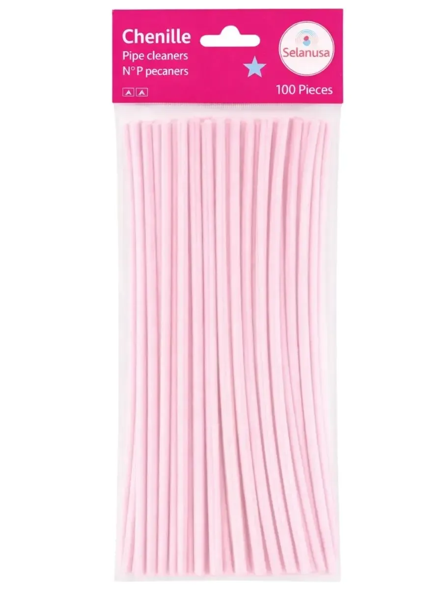 Paquete de 100 limpiapipas rosa pálido número 1 Selanusa.