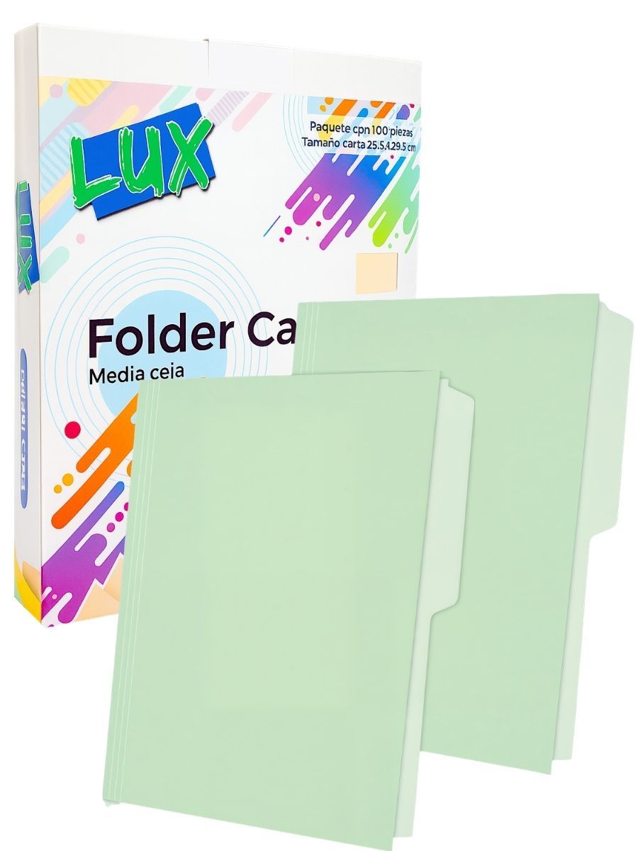Folder Carta Color Verde – Paquete 100 Piezas folder carta color verde paquete 100 piezas mayoreo