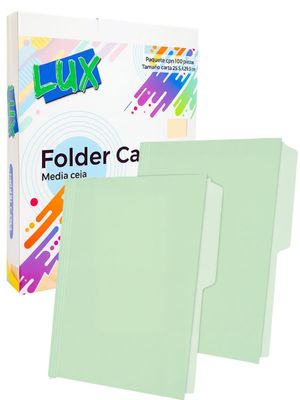 folder carta color verde paquete 100 piezas mayoreo