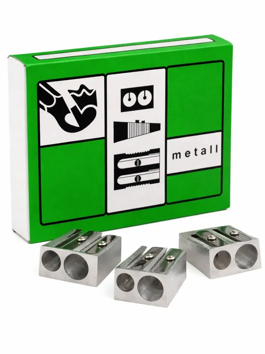 Sacapuntas Metálico Doble Orificio (Paq c/12 Pzas) Paquete de 12 sacapuntas metálicos en Papelerías Mérida