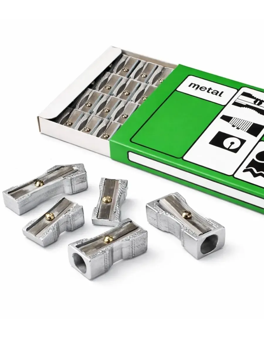 Sacapuntas Metálico Sencillo (1 Orificio) - Paq c/24 Pzas Paquete de 24 sacapuntas metálicos en Papelerías Mérida