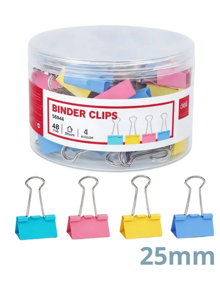 Paquete de 48 sujeta documentos 25mm en Papelerías Mérida