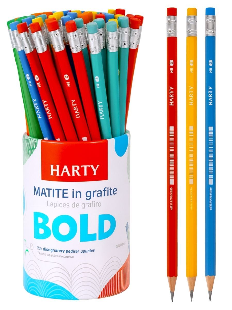 Lápiz Harty Bold (Caja con 72 Piezas) - Mayoreo Caja de 72 lápices Harty Bold para papelerías