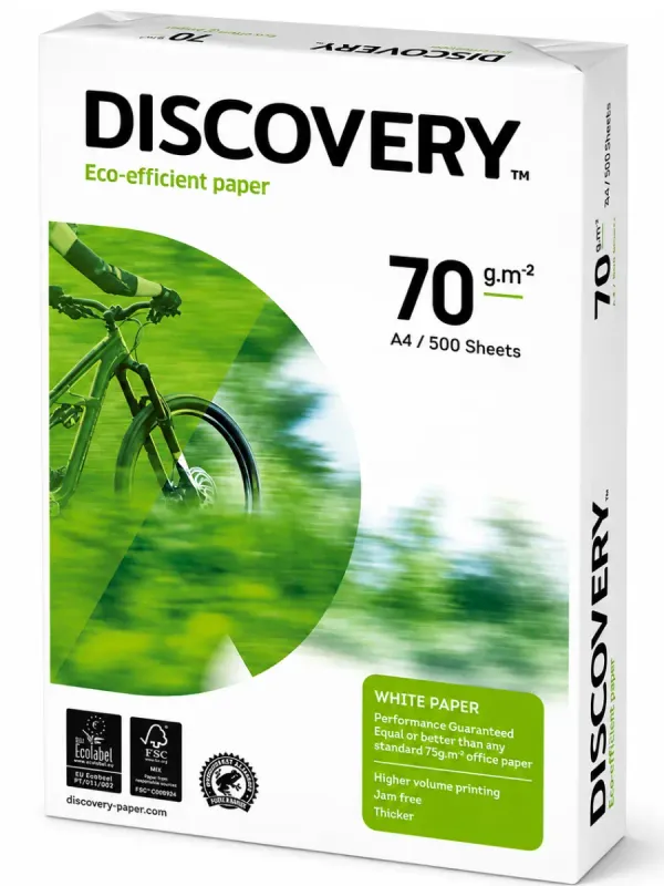 Resma de 500 hojas blancas tamaño carta marca Discovery 70g