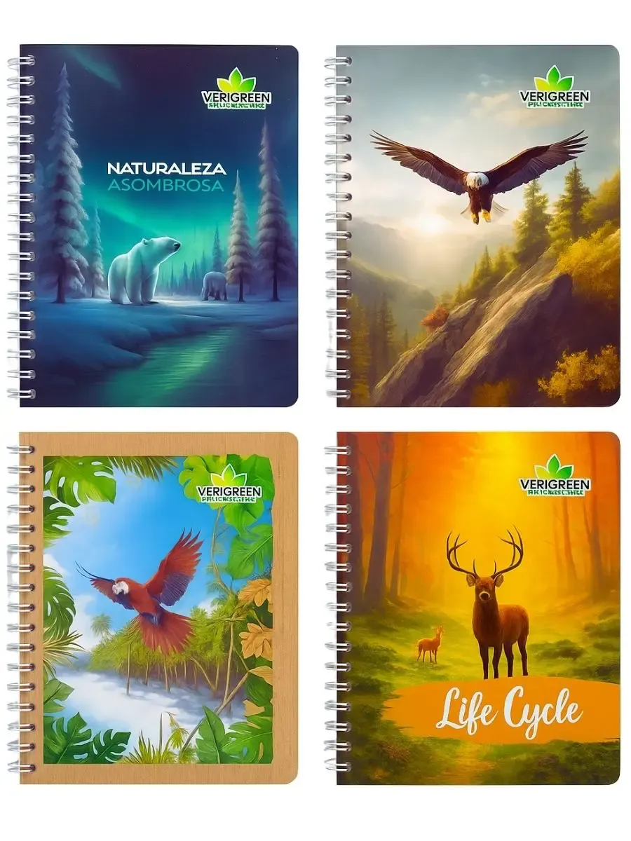 Cuaderno profesional Verygreen de hoja reciclada raya al mayoreo.