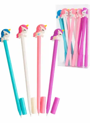 Venta al mayoreo de paquete con 12 bolígrafos de gel unicornio punto fino tinta azul en México