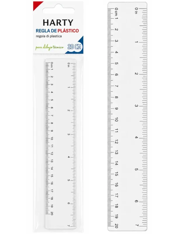 Regla escolar Harty de 20 cm pieza individual