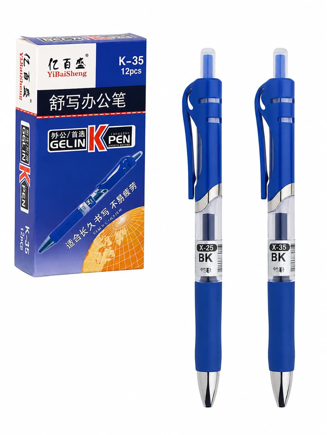 Bolígrafo de Gel Azul 0.5 mm – Paquete con 12 Piezas boligrafo gel azul 0.5 mm paquete 12 piezas mayoreo