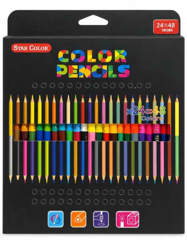 Lápices de Colores Bicolores – 24 piezas (48 colores) Lápices de Colores Bicolores – 24 piezas (48 colores)