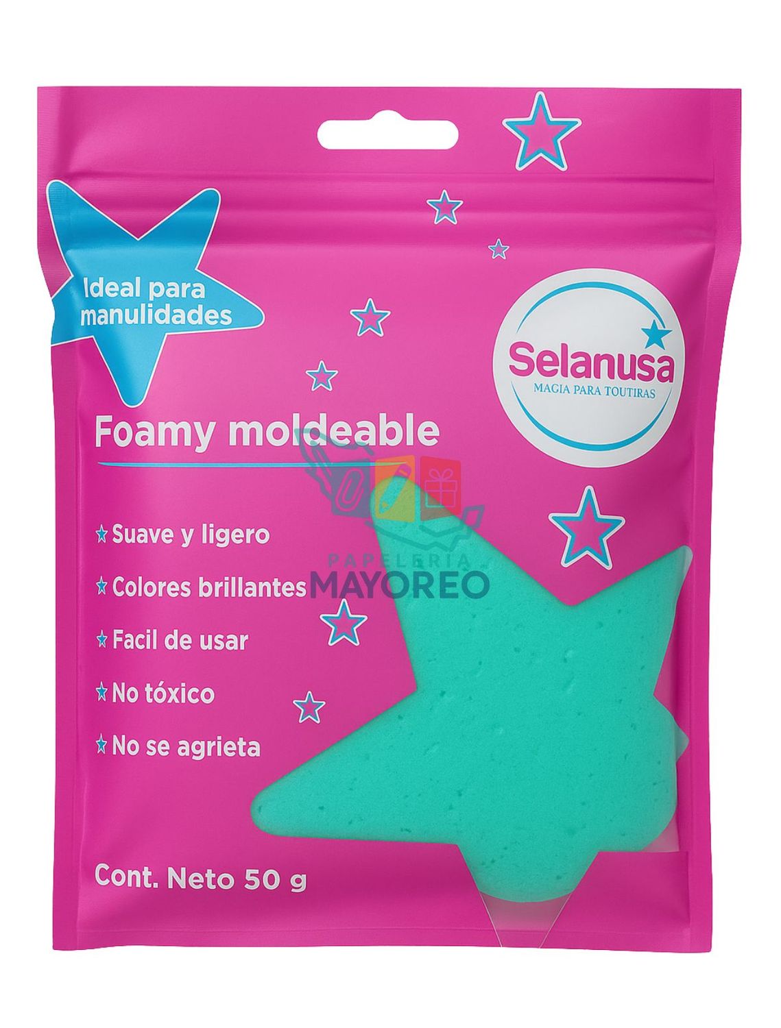 Foamy moldeable azul aqua o menta 50g bolsa – Mayoreo