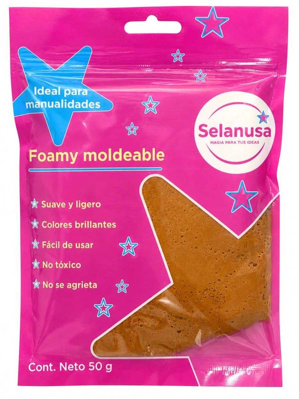 Foamy moldeable Selanusa color camello 25g para surtido mayorista.