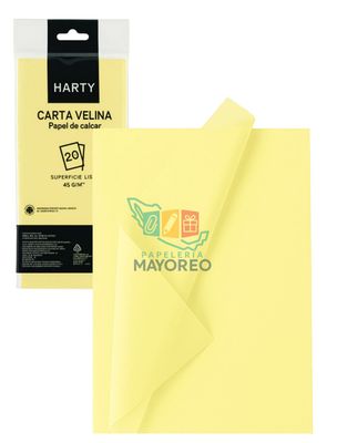 Paquete con 10 pliegos de papel china amarillo pastel Harty
