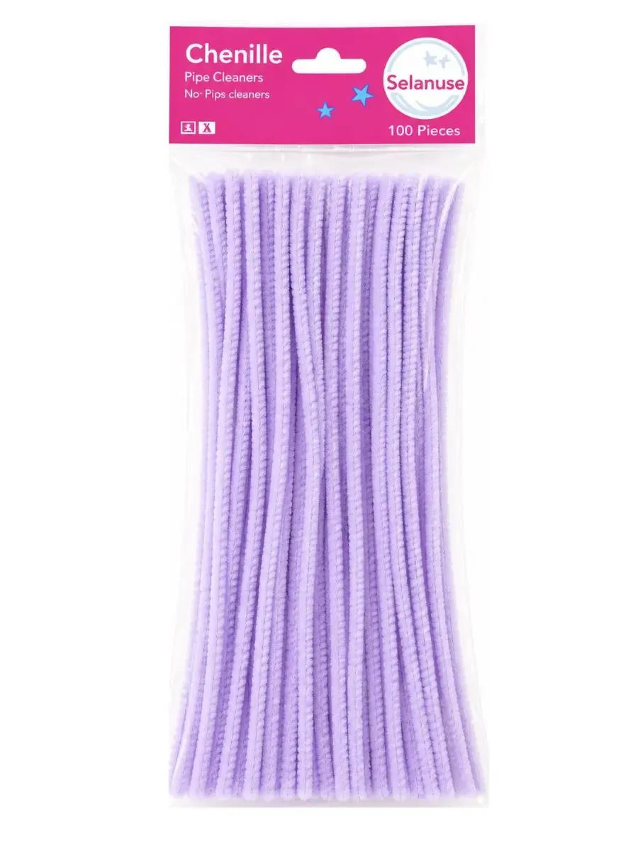Limpiapipas color lila pastel código 89 Selanusa paquete 100 piezas.