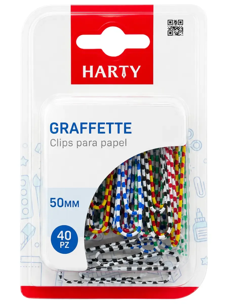 Clips para Papel Harty 50mm c/40 pzas – Mayoreo clips para papel harty 50mm 40 piezas mayoreo distribuidor