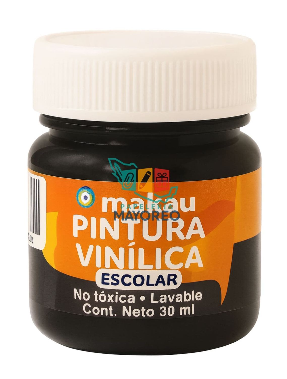 Pintura Vinílica Negro 30 ml c/6 pzas