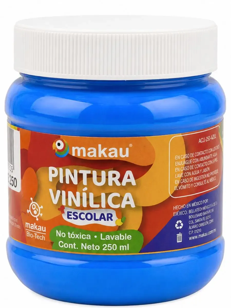 Pintura vinílica escolar azul eléctrico 250 ml