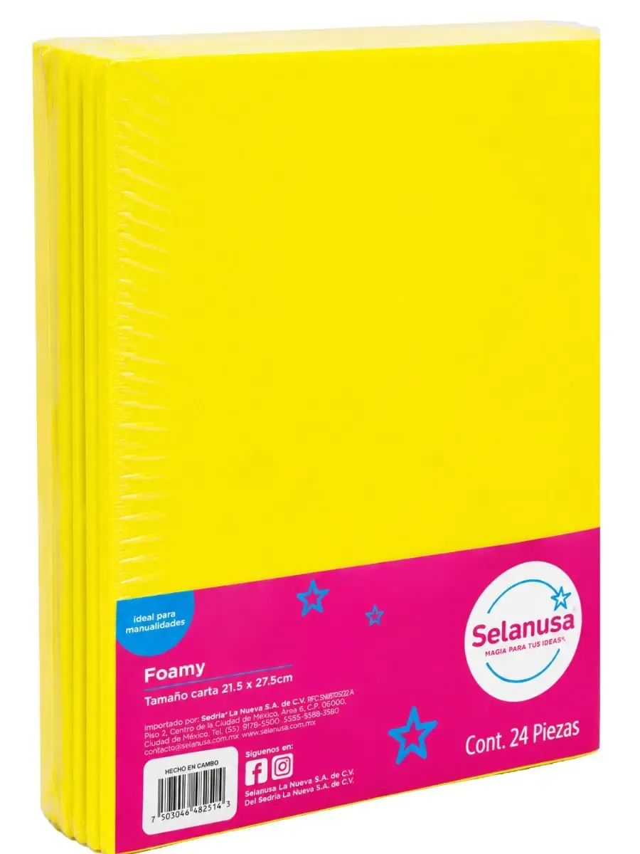 foamy carta selanusa amarillo canario 05 mayoreo paquete 24 piezas