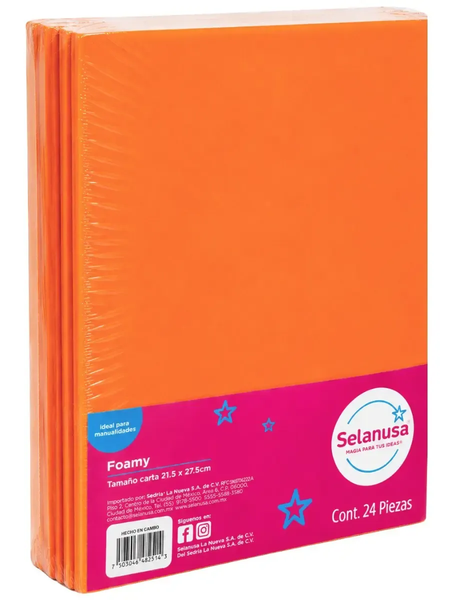 Foamy Carta Selanusa Naranja 11 - 24 pzas foamy carta selanusa naranja 11 mayoreo paquete 24 piezas