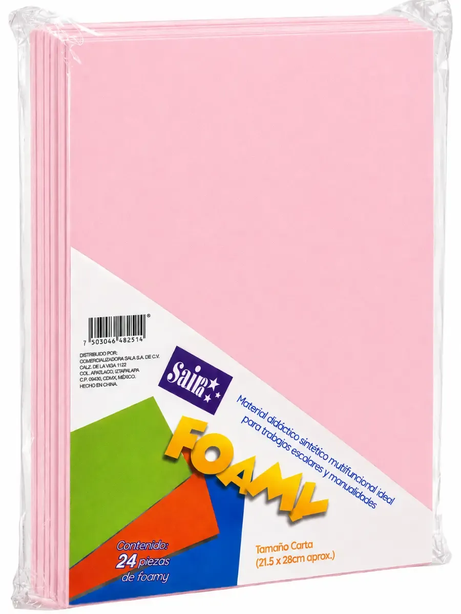 Foamy Carta Liso Rosa Claro 04 Saira c/24 pzas – Mayoreo foamy carta liso rosa claro 04 saira 24 piezas mayoreo distribuidor