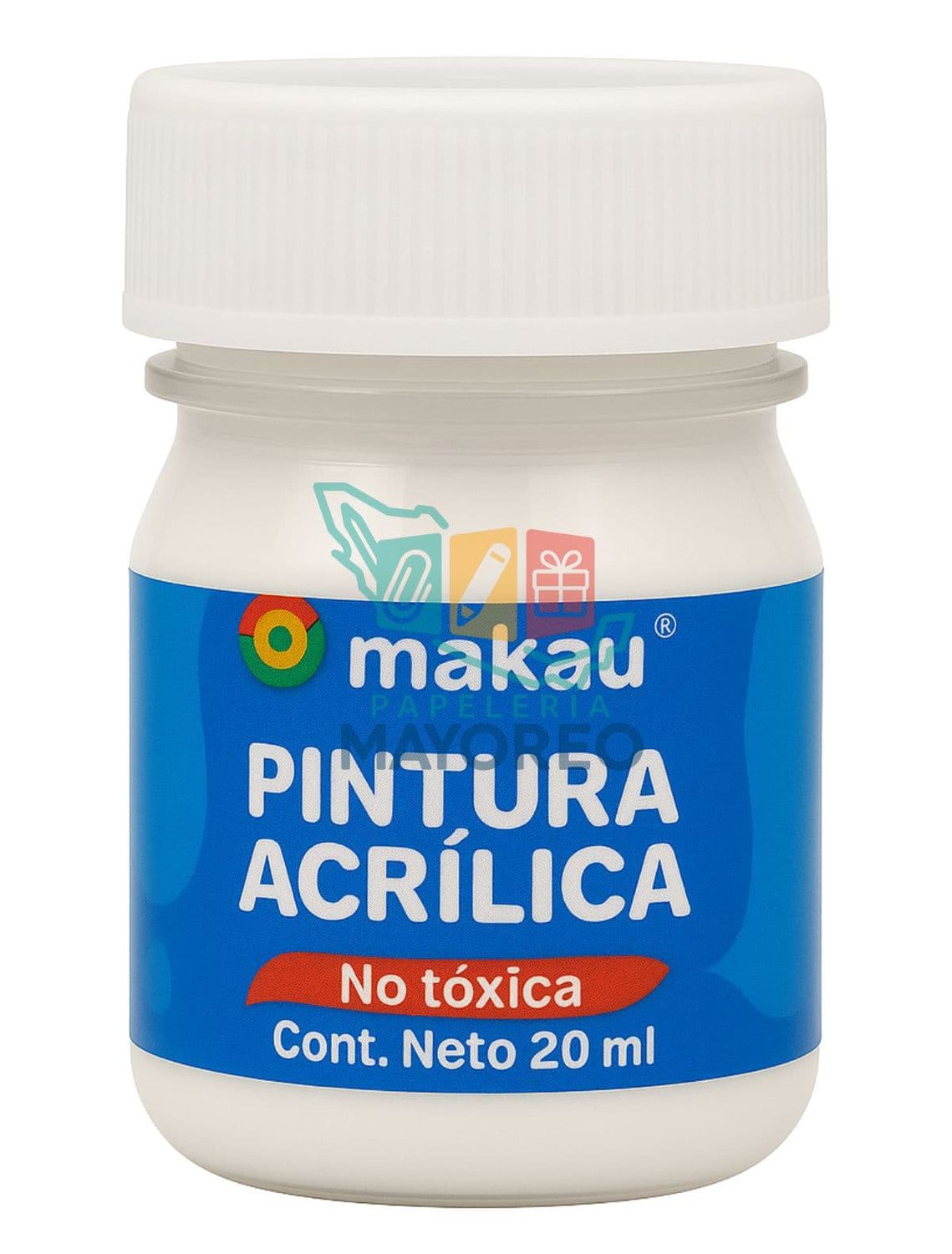 Pintura c/6 Acrílica Makau 20 ml Blanca