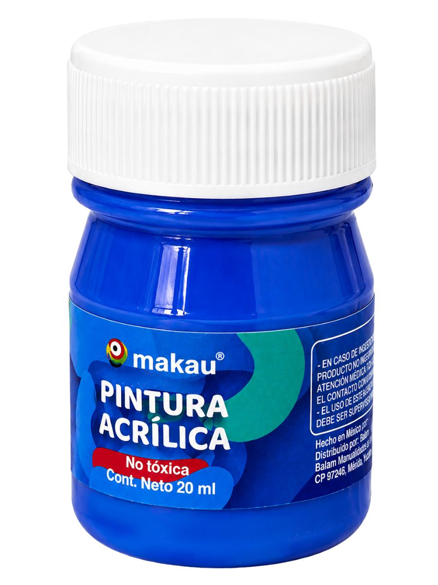 Pintura c/6 Acrílica Makau 20 ml Azul Rey Pintura c/6 acrílica Makau azul rey 20 ml