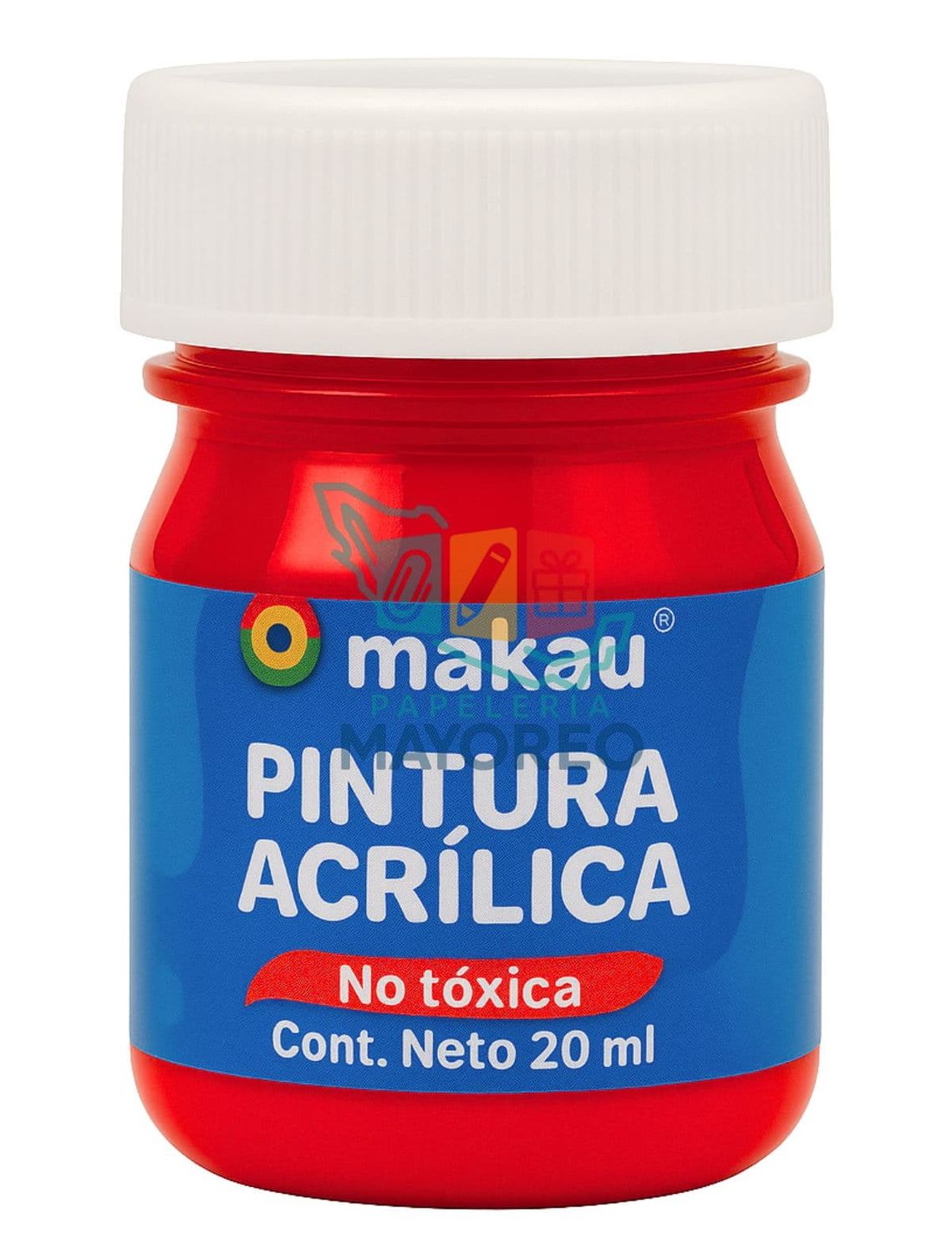 Pintura c/6 Acrílica Makau 20 ml Rojo