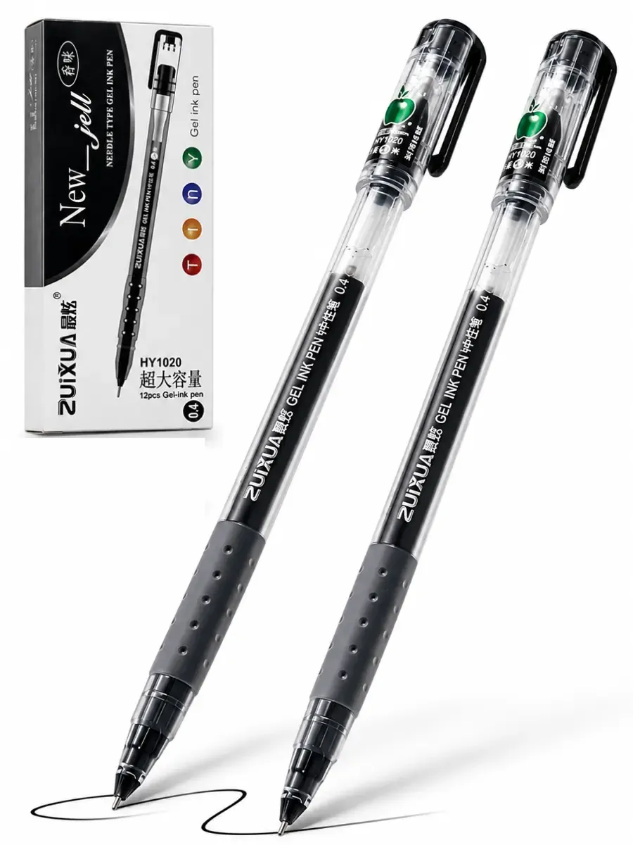 boligrafo de gel color negro 0.4mm caja 12 piezas