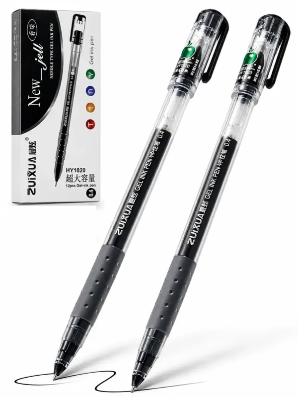 Bolígrafo de Gel Negro 0.4mm – Caja con 12 pzs boligrafo de gel color negro 0.4mm caja 12 piezas