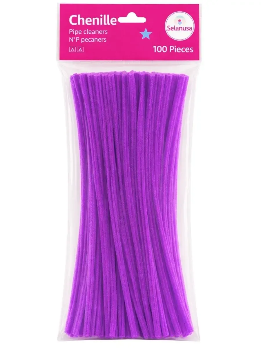 Paquete de 100 limpiapipas lila número 7 Selanusa.