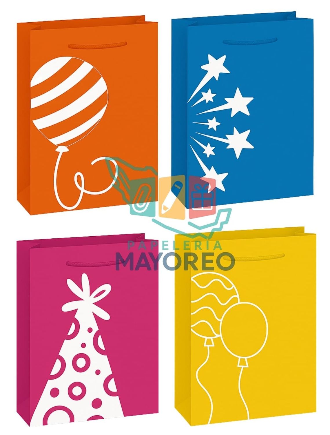 Bolsas Med c/9 Padcolor Party 29×20 cm Distribuidora de artículos de regalo y papelería envios mexico