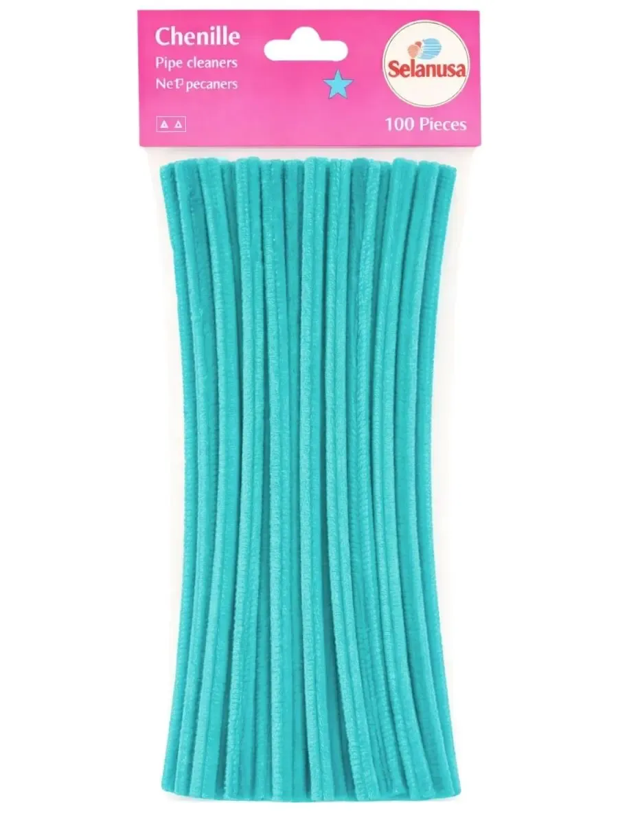 Limpiapipas / Chenille Azul Turquesa Núm. 12 (100 pzas)