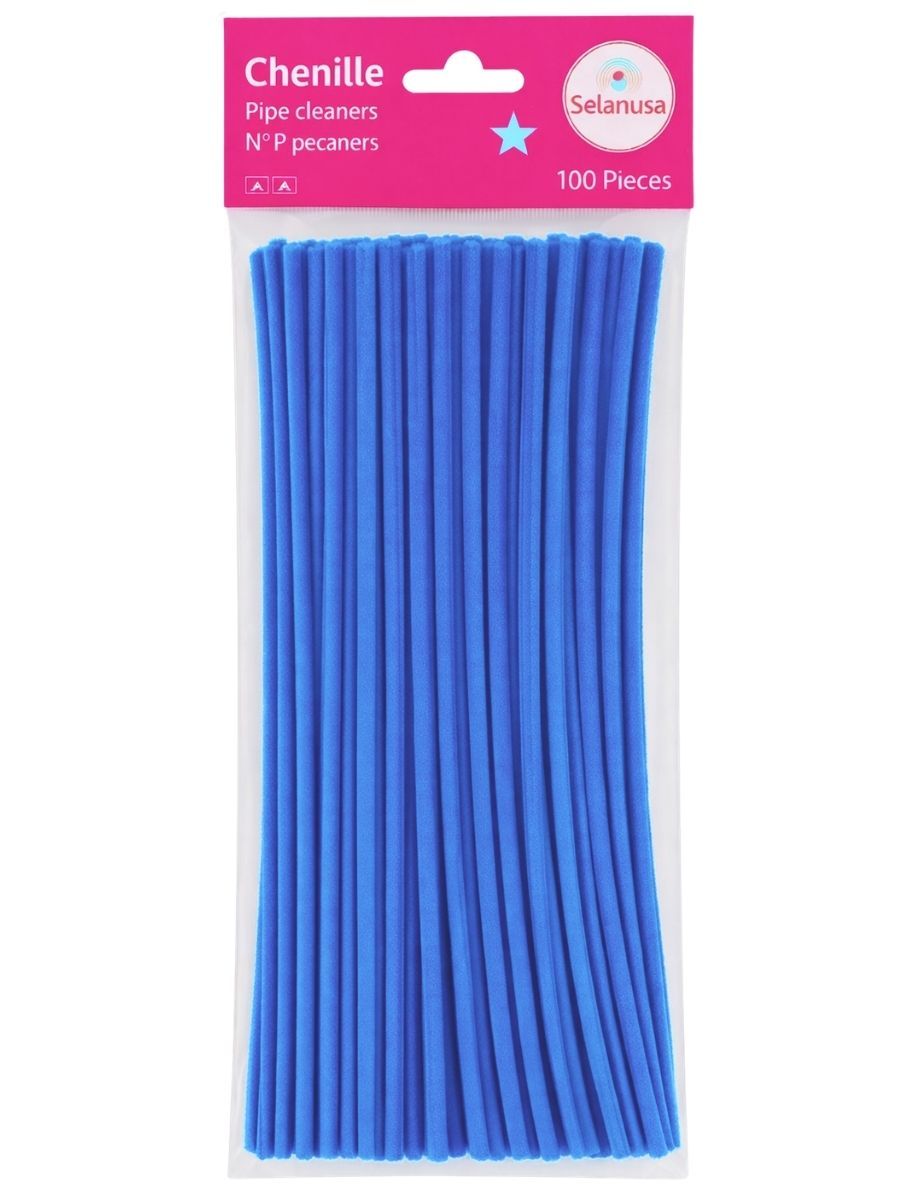 Limpiapipas / Chenille Turquesa Fuerte Selanusa (100 pzas) Paquete de 100 limpiapipas turquesa fuerte Selanusa.