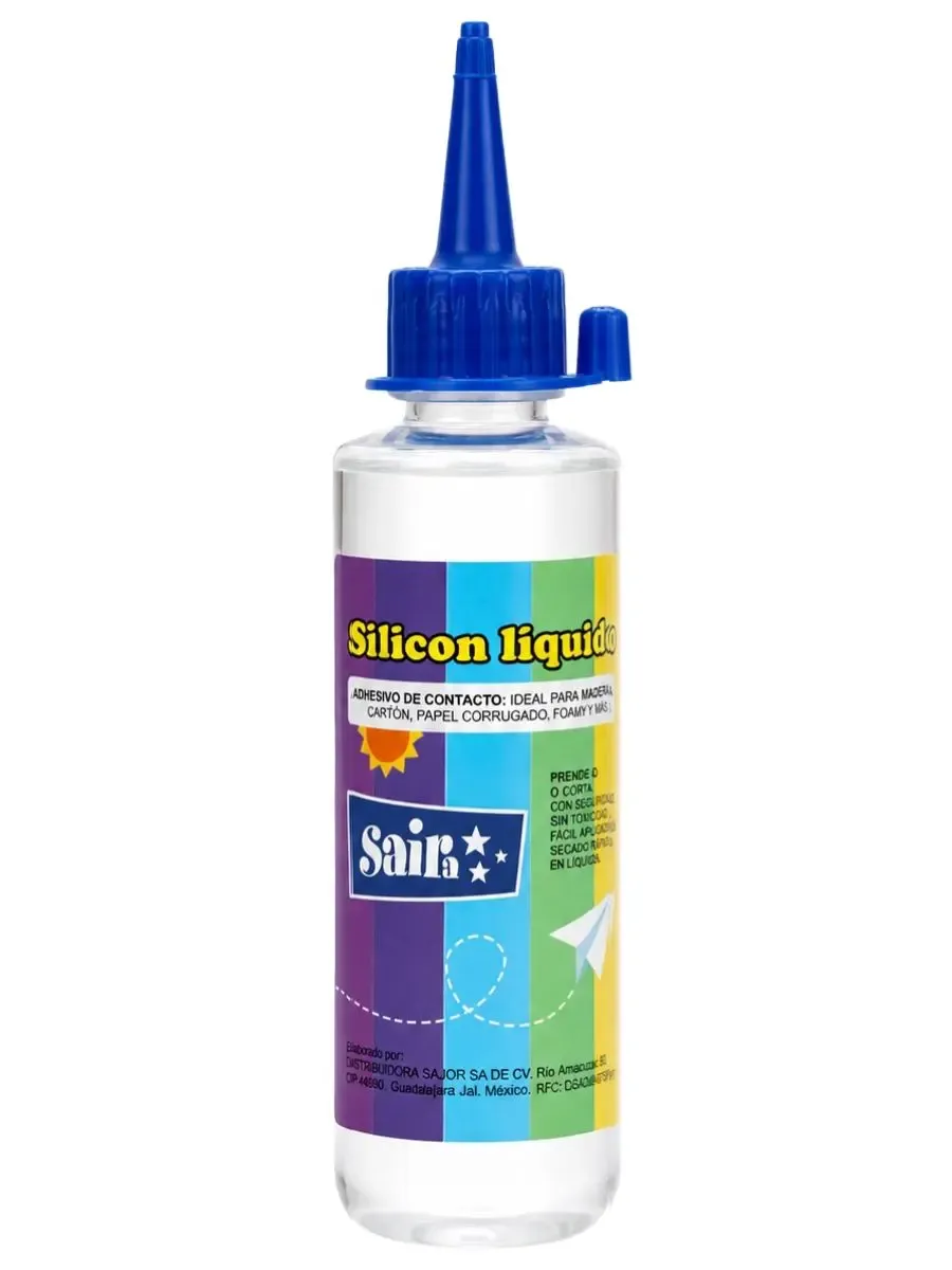 Bote de silicón frío Saira de 100ml para maquetas escolares.