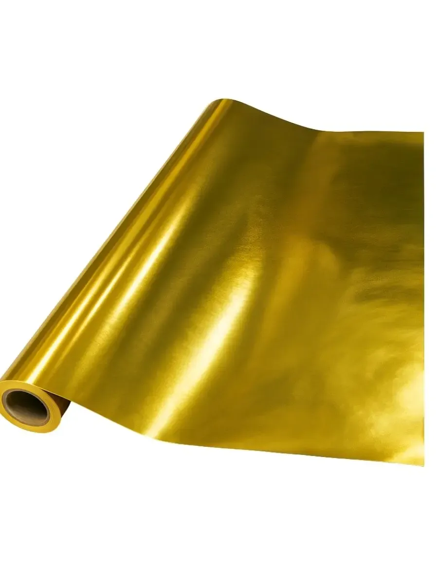 Rollo de papel metálico dorado de 60 cm x 25 metros.