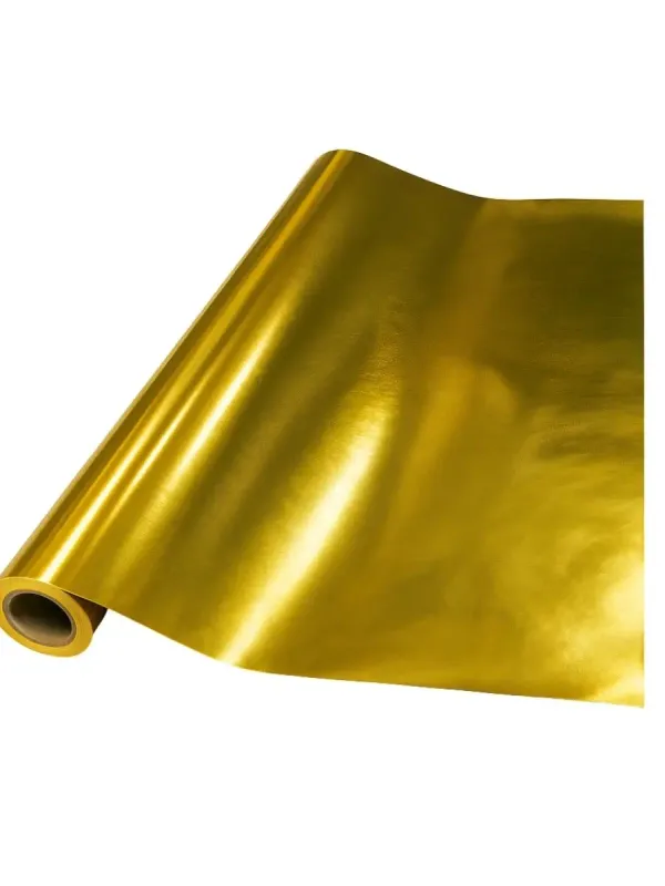 Papel Metálico Dorado (60 cm x 25 m) Rollo de papel metálico dorado de 60 cm x 25 metros.