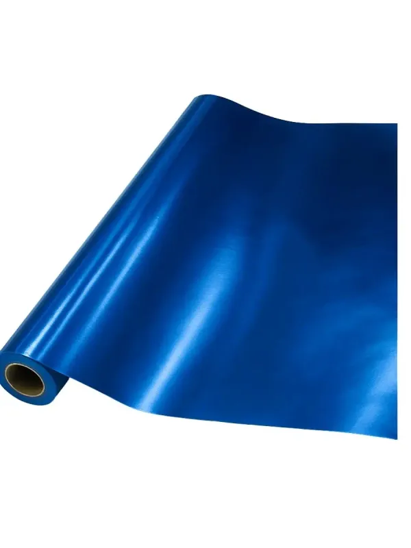 Papel Metálico Rollo 25mx60 cm Azul Rollo de papel metálico azul rey de 60 cm x 25 metros.