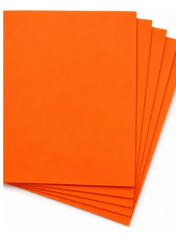 Paquete 10 piezas cartulina fluorescente naranja