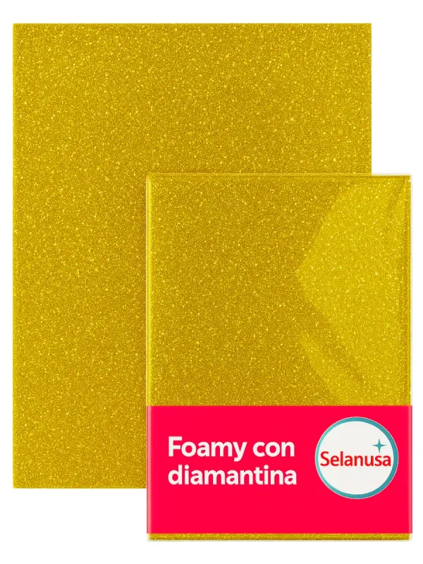 foamy oro diamantado 43x56 mayoreo mexico paquete 5 pliegos
