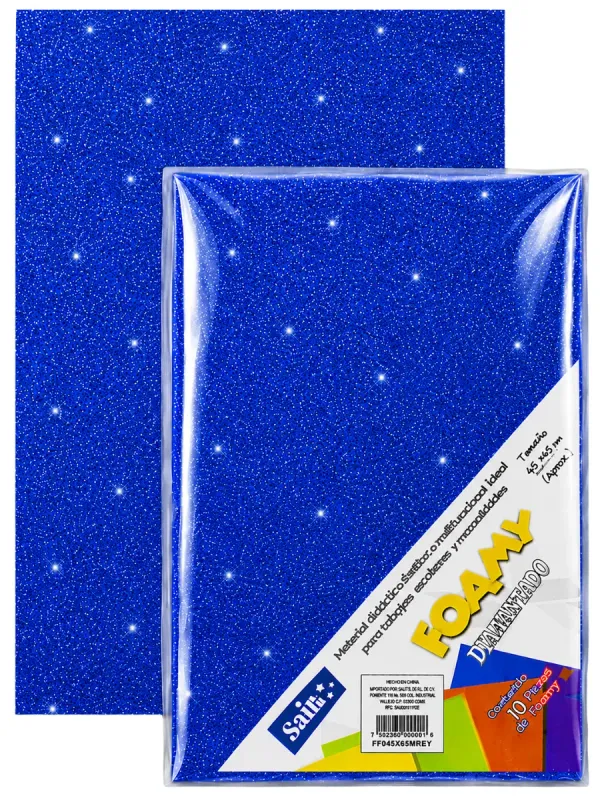 foamy azul rey diamantado 43x56 mayoreo mexico paquete 5 pliegos