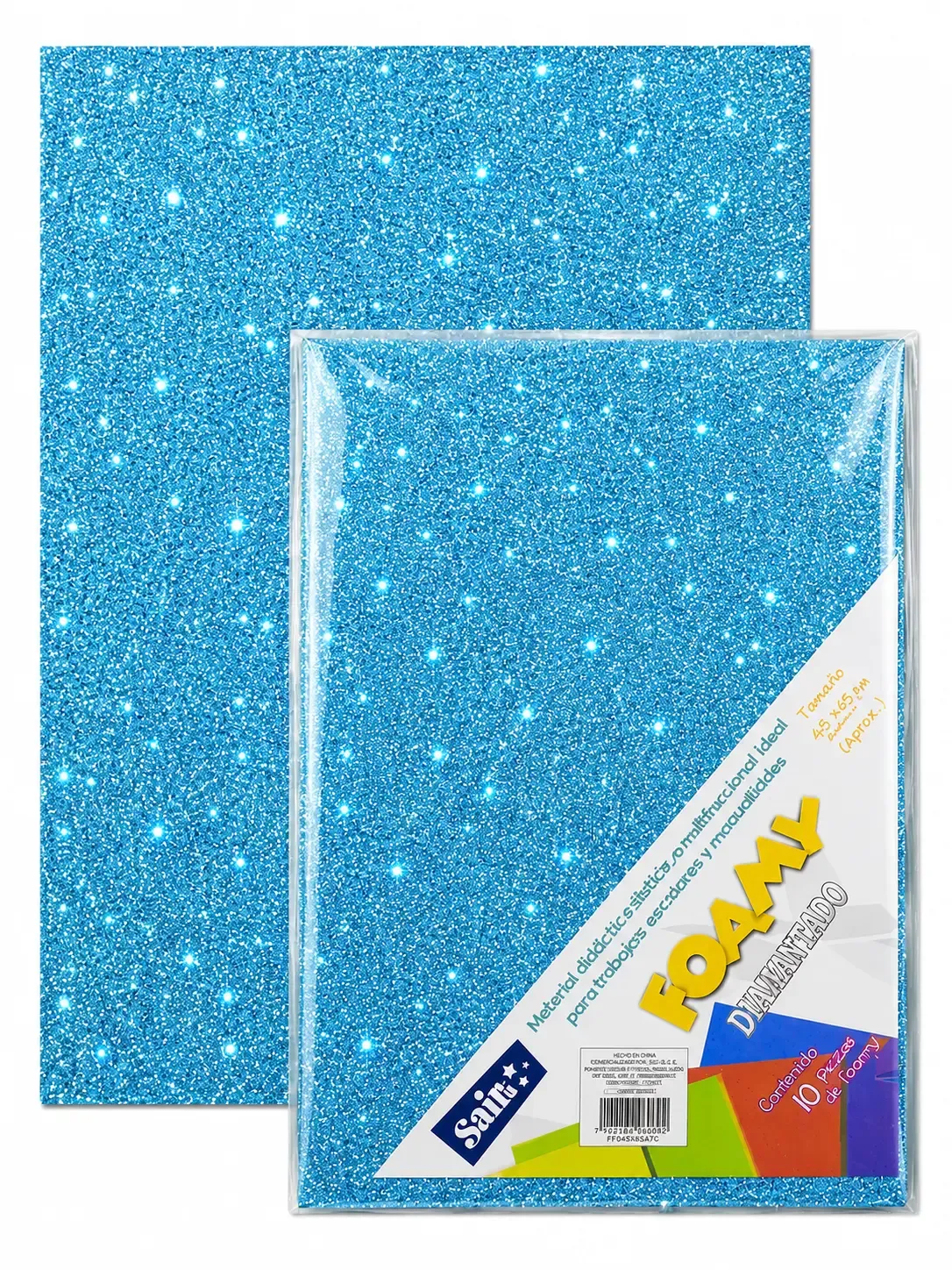 foamy diamantado azul cielo 56x43 mayoreo mexico paquete 5 piezas