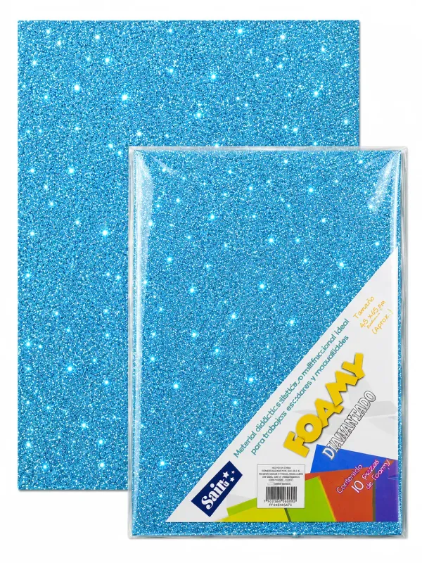 foamy diamantado azul cielo 56x43 mayoreo mexico paquete 5 piezas